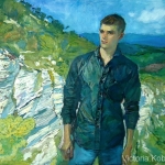 Портрет на фоне Орлиных скал г. Сочи. Холст, масло