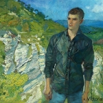Портрет на фоне Орлиных скал г. Сочи. Холст, масло